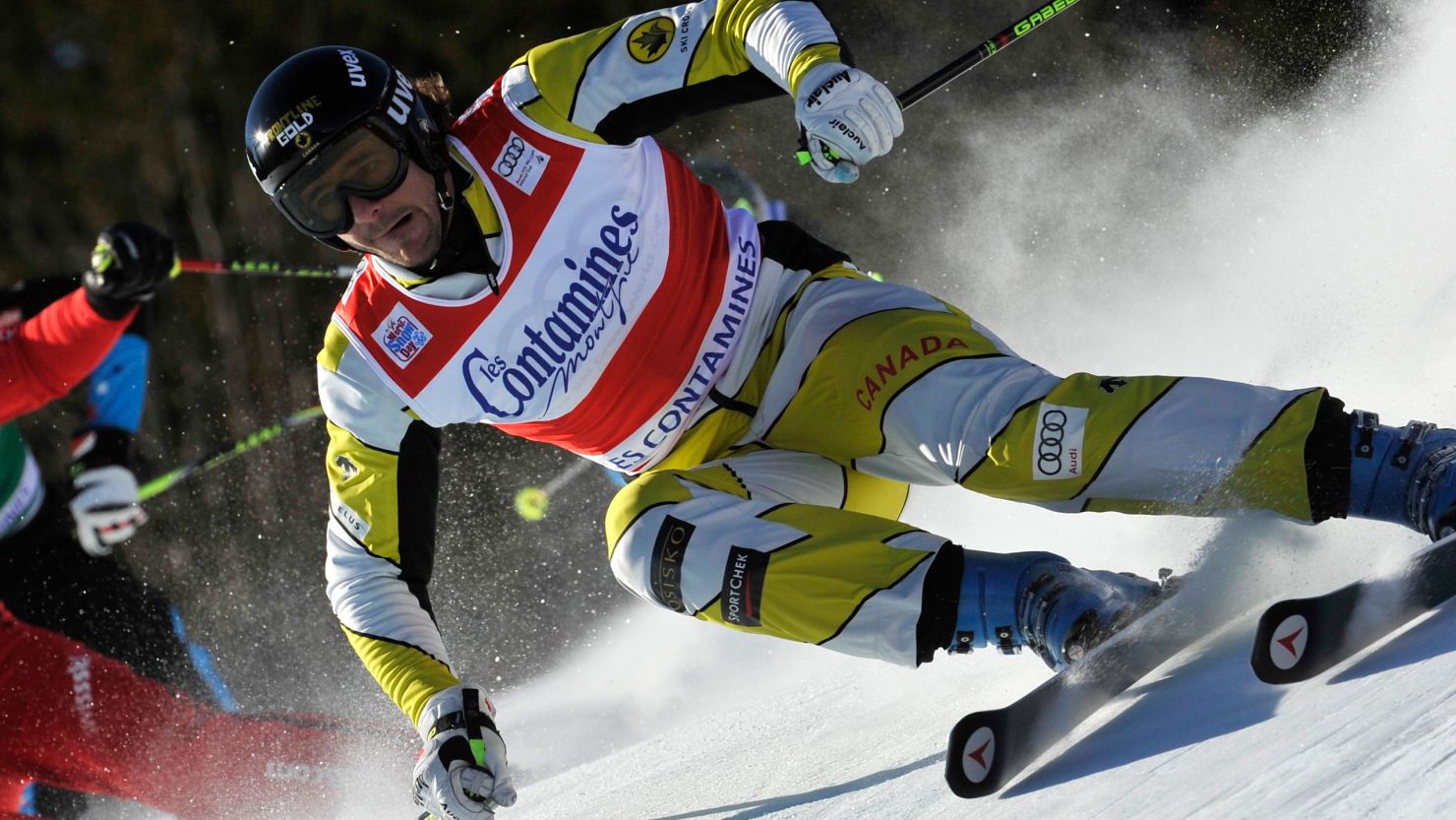 Canada's Nik Zoricic competing in a World Cup event earlier this year. He has died after a crash in a race in Switzerland.
