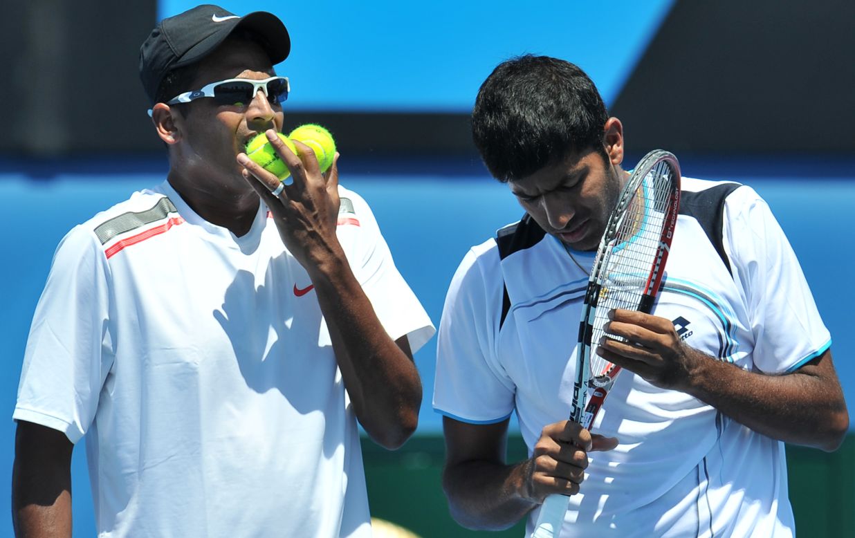 Bhupathi teamed up with compatriot Rohan Bopanna (R) at the recent Australian Open, where they were defeated in the third round by Americans Scott Lipsky and Rajeev Ram.