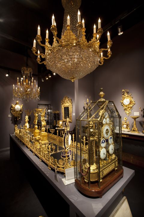 The fair is a showcase not just for paintings and sculpture but also valuable decorative objects such as these timepieces. 