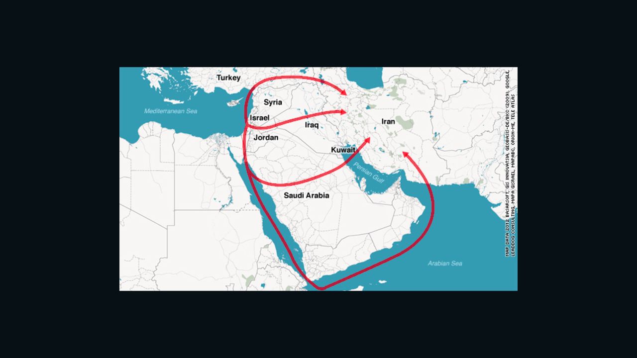 Possible flight routes