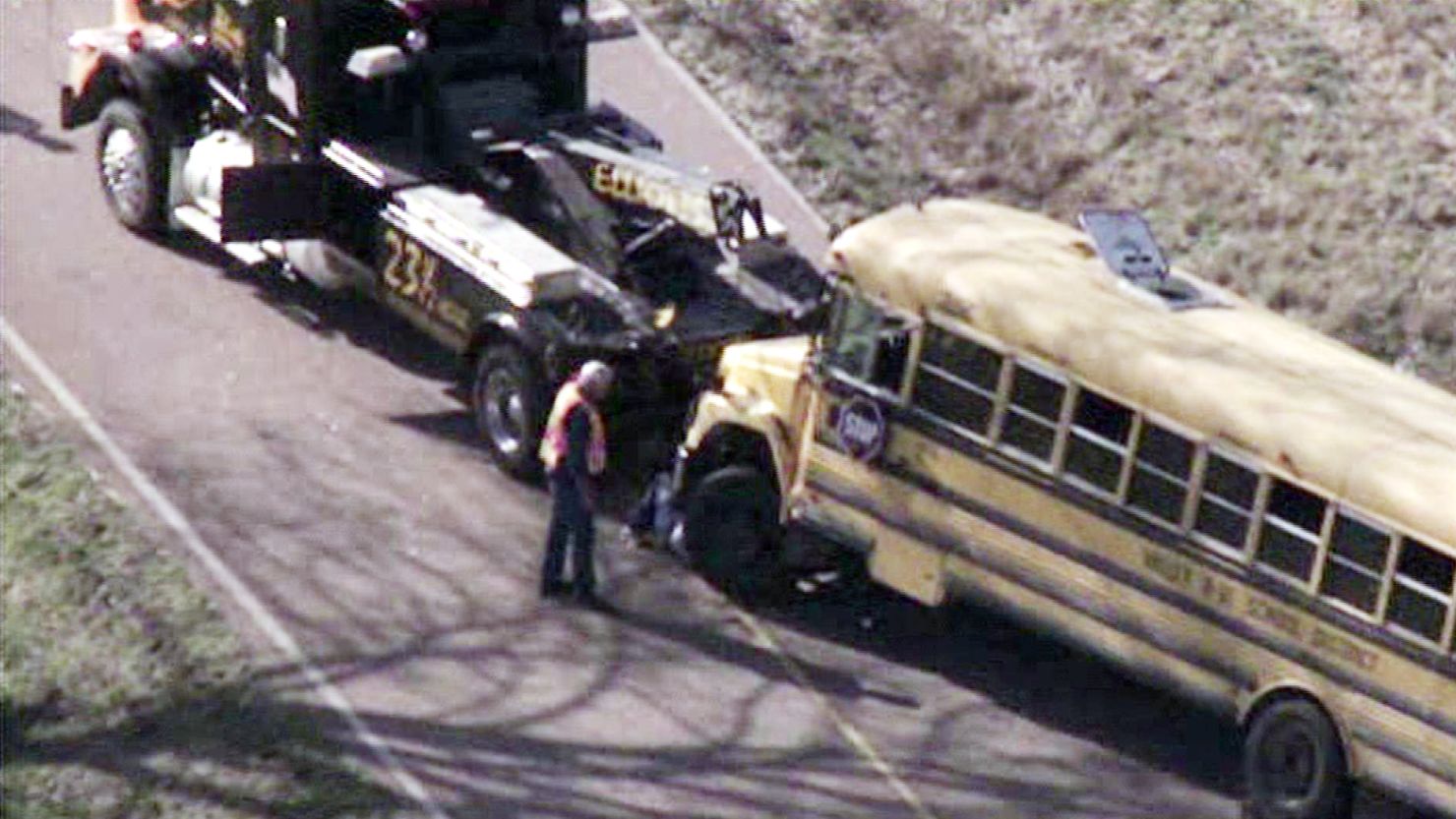 This school bus overturned in Washington County, Missouri, which is southwest of St. Louis.