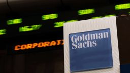 The Goldman Sachs booth on the floor of the New York Stock Exchange April 16, 2010.