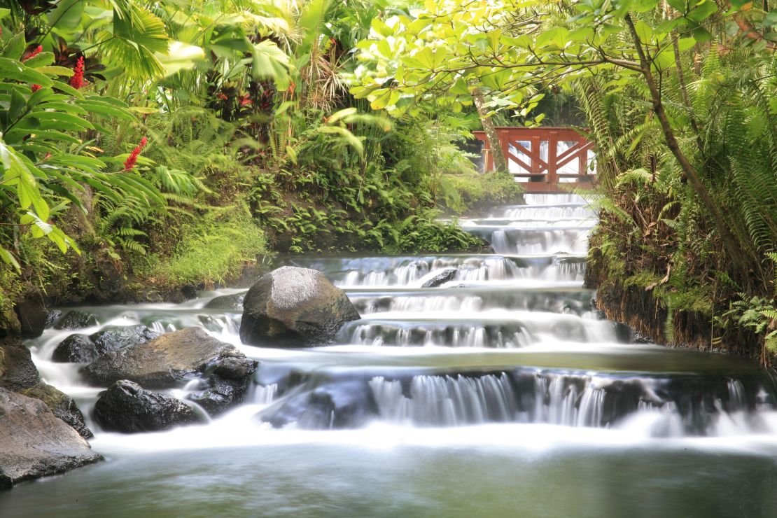 The spa is located at the base of the Arenal Volcano.