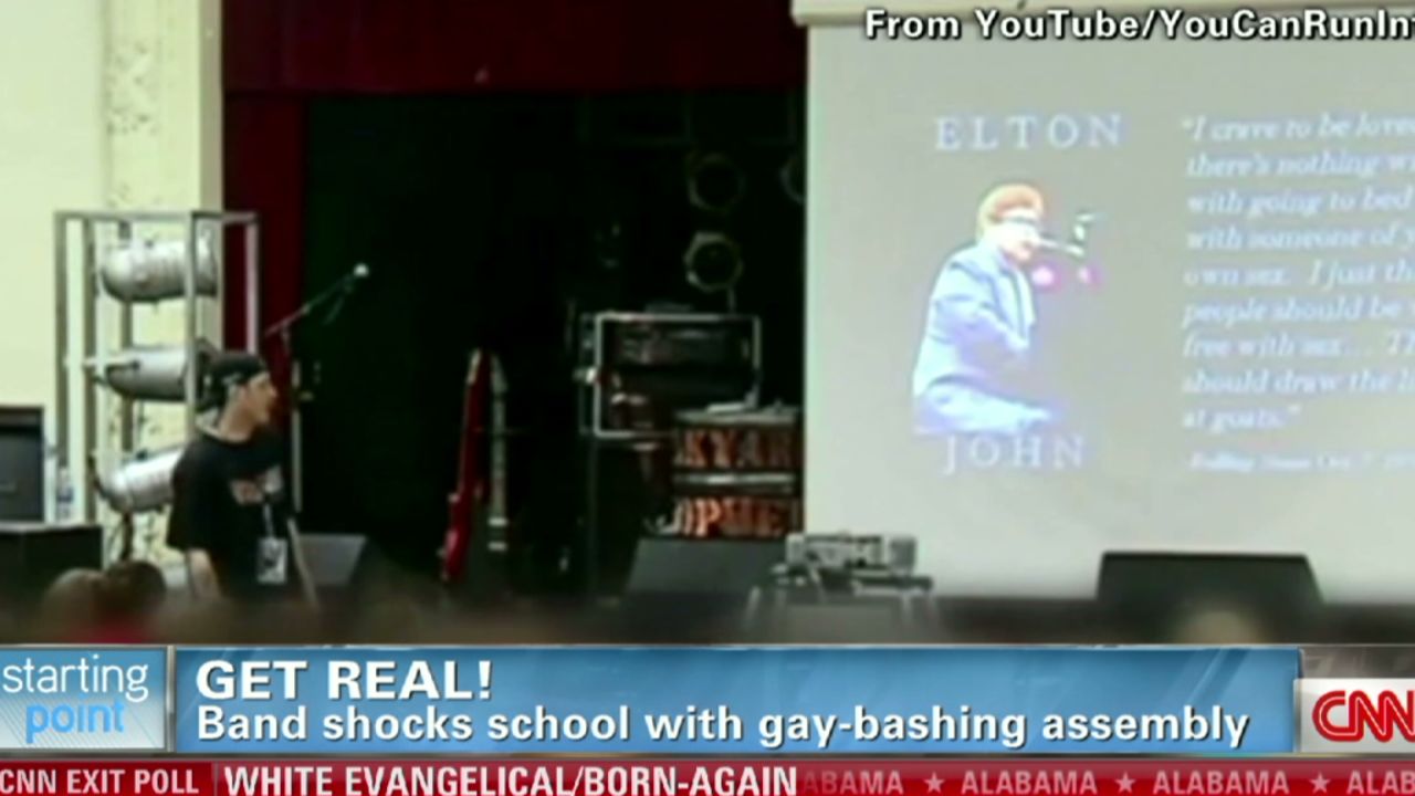 Band shocks school by bashing gays and premarital sex at assembly. | CNN