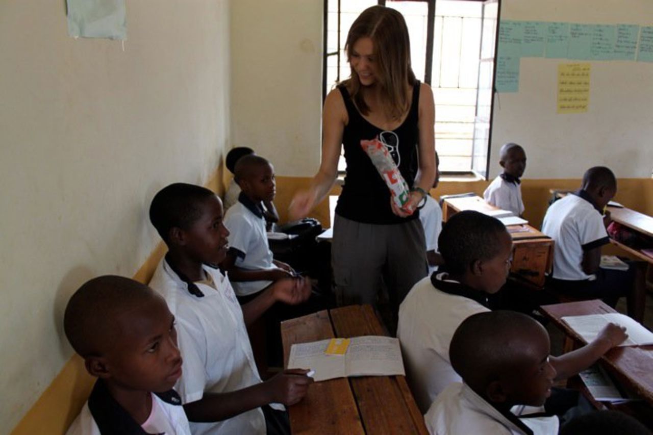 Haglund visits children in Kigali, Rwanda, in 2010 with a volunteer organization called One Hundred Days.
