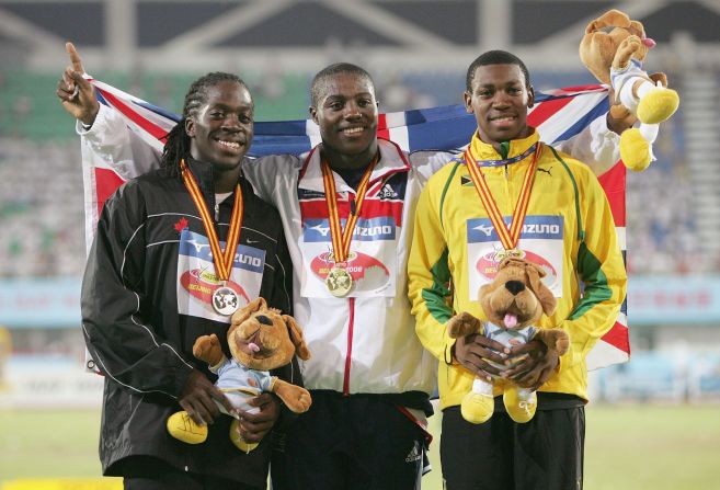 Blake (R) set a Jamaican national junior record of 10.11 seconds at the Carifta Games -- a competition for Caribbean juniors -- in 2007. He also claimed a bronze medal at the 2006 World Junior Championships in Beijing, China.