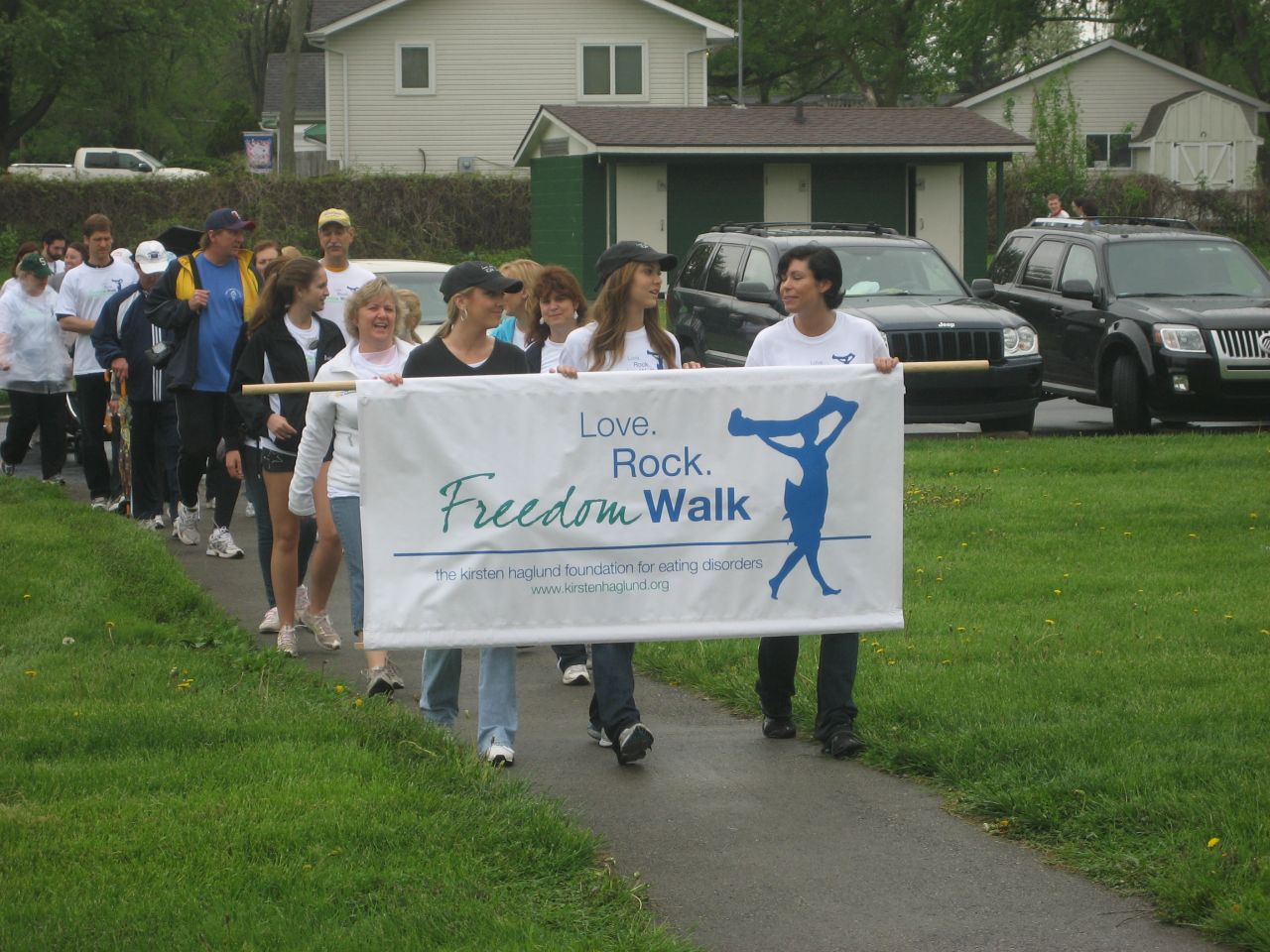 Haglund walks to raise money for the awareness and treatment of eating disorders. The Freedom Walk was held by the Kirsten Haglund Foundation in Michigan in 2011.