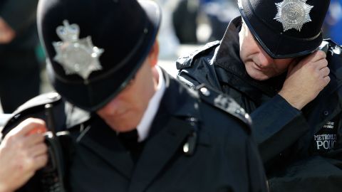 A 40-year-old woman was arrested Thursday in south London on suspicion of terror offenses, the Metropolitan Police said.