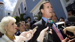 SAN JUAN, PUERTO RICO - MARCH 14: Republican presidential candidate, former U.S. Sen. Rick Santorum speaks to the media 