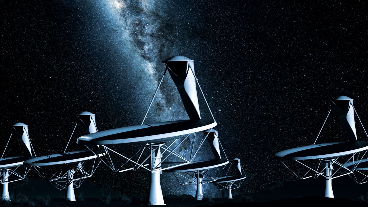 Radio telescopes explore the universe by radio-frequency radiation.