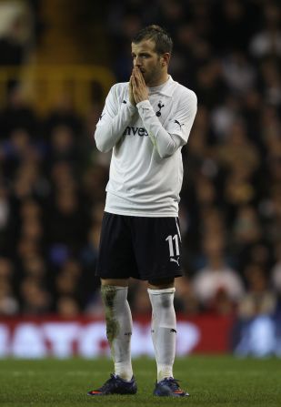 Tottenham's Rafael Van der Vaart was one of many players who offered their support for Muamba via micro-blogging website Twitter.