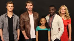 the cast from The Hunger Games visits CNN to answer iReporter questions