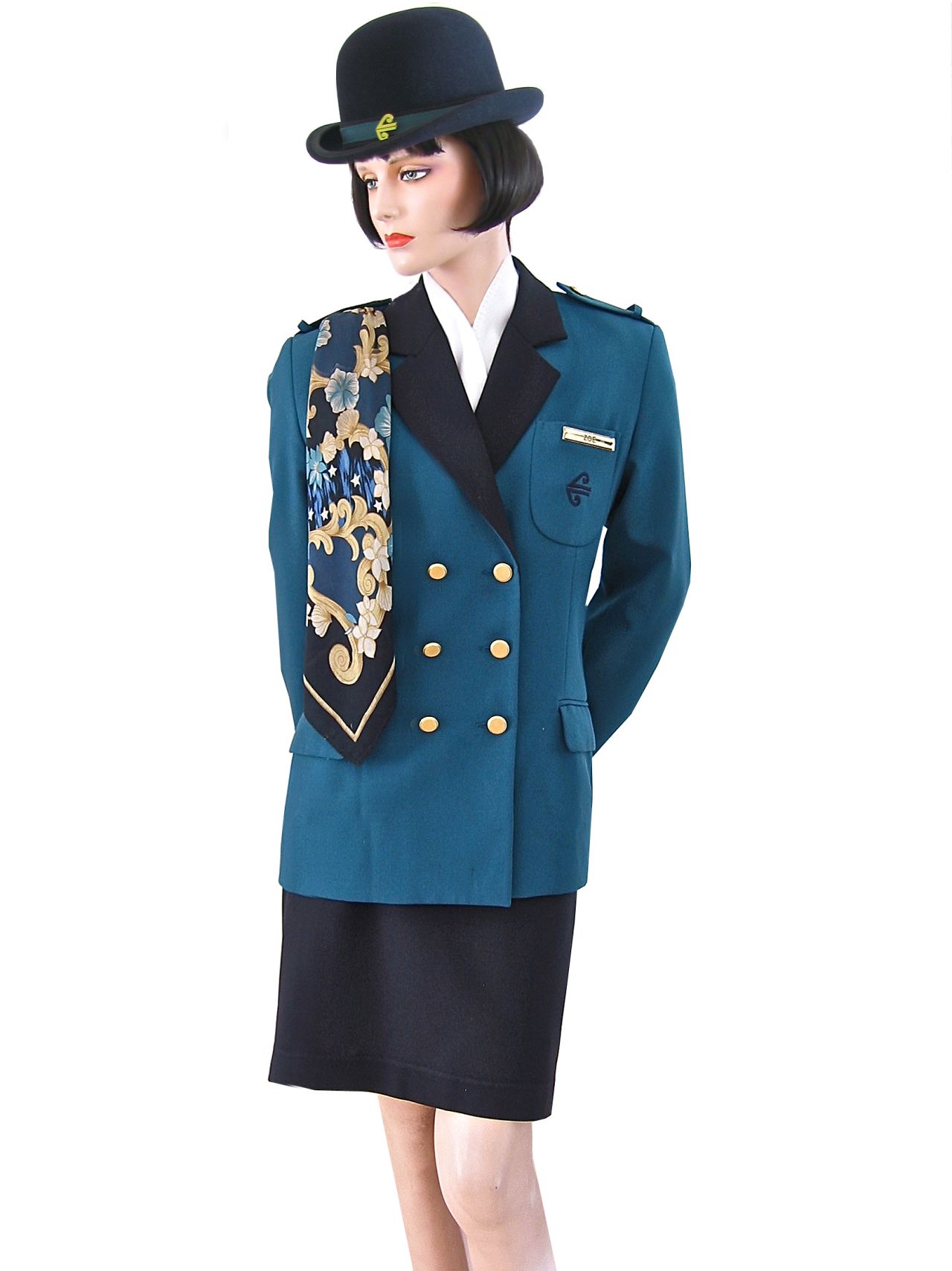 Muskiet has been collecting uniforms for over 30 years. His first uniform was given to him as a child by his mother's friend, who was a stewardess. This piece is an old Air New Zealand uniform. 