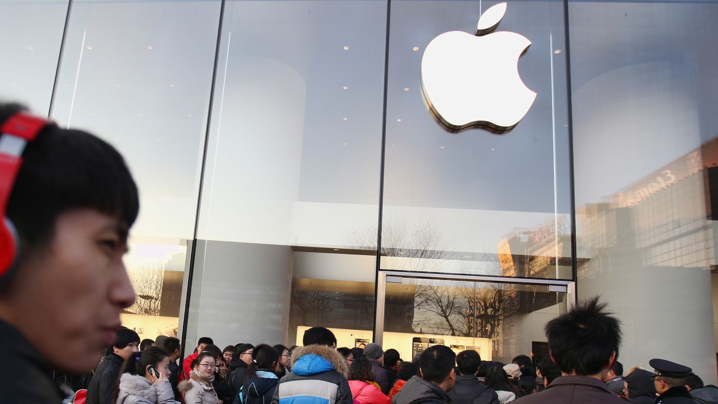 Apple's flagship store in Beijing. Will America win the race on innovation?  