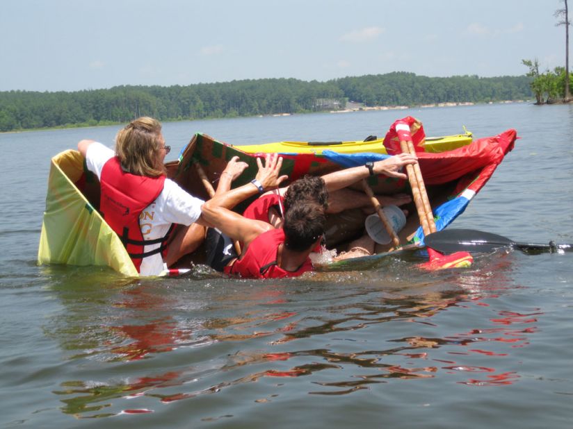 The boat goes down.