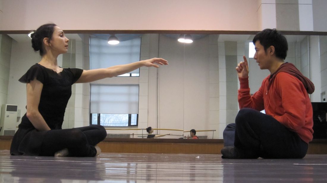 Rojo and Fei Bo -- himself a graduate of the prestigious Beijing Dance Academy -- rehearse their Fusion Journey collaborative dance "Life is a Dream," about a philosopher who wakes from a dream unsure of what reality is.