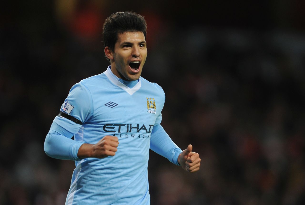 Argentina striker Serguio Aguero is one of two Manchester City players in the top 10 after joining the Abu Dhabi-owned English Premier League club from Atletico Madrid for a reported $62 million in July 2011.