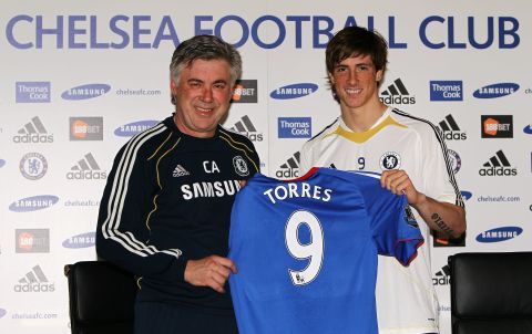 Torres moved to Chelsea from Liverpool in January 2011 for a British-record transfer fee of £50 million ($75 million).