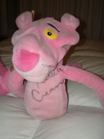 The 2010 U.S. Open champion has sent Ana an array of golf equipment, including her Pink Panther head cover.