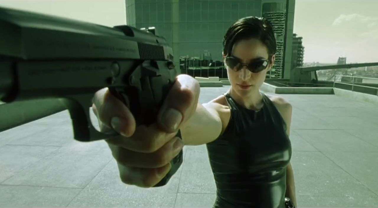 Neo may have been "The One" to lead the rebellion against the machines controlling humans in "The Matrix" (1999), but he certainly got a lot of help from Trinity. In the movie, Trinity, played by Carrie-Ann Moss, is also a hacker who helps free Neo from the Matrix and saves Neo many times with her martial arts and gun skills.