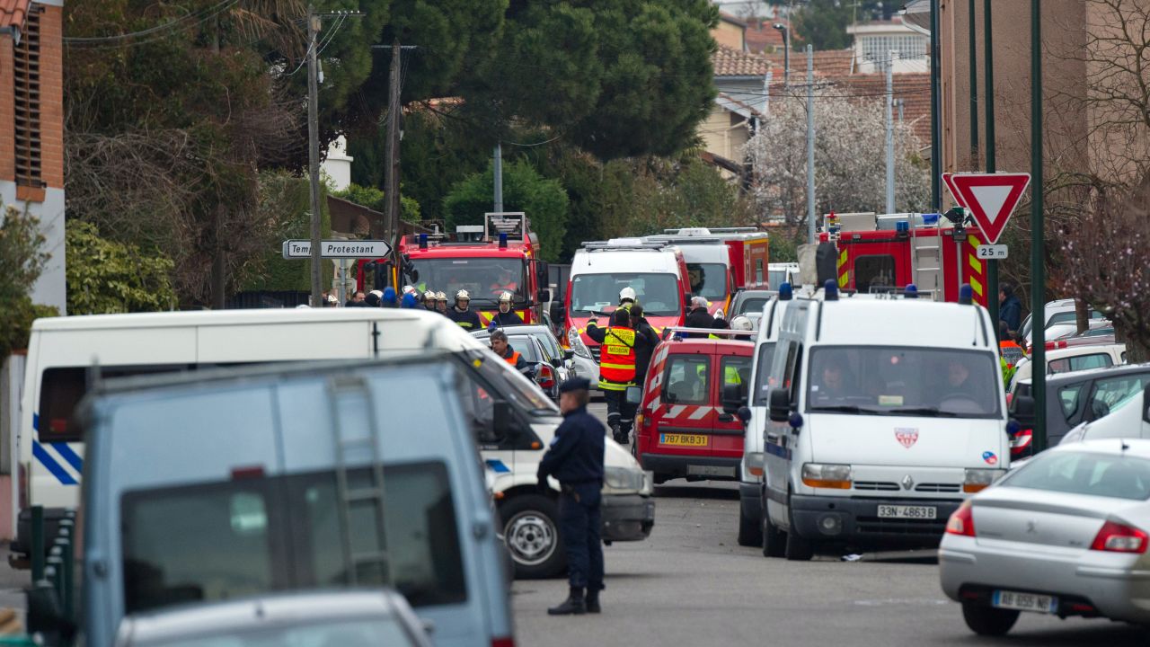 Two officers were injured as police surrounded a property during a raid to arrest 23-year-old Mohammed Merah in Toulouse, France on Wednesday.