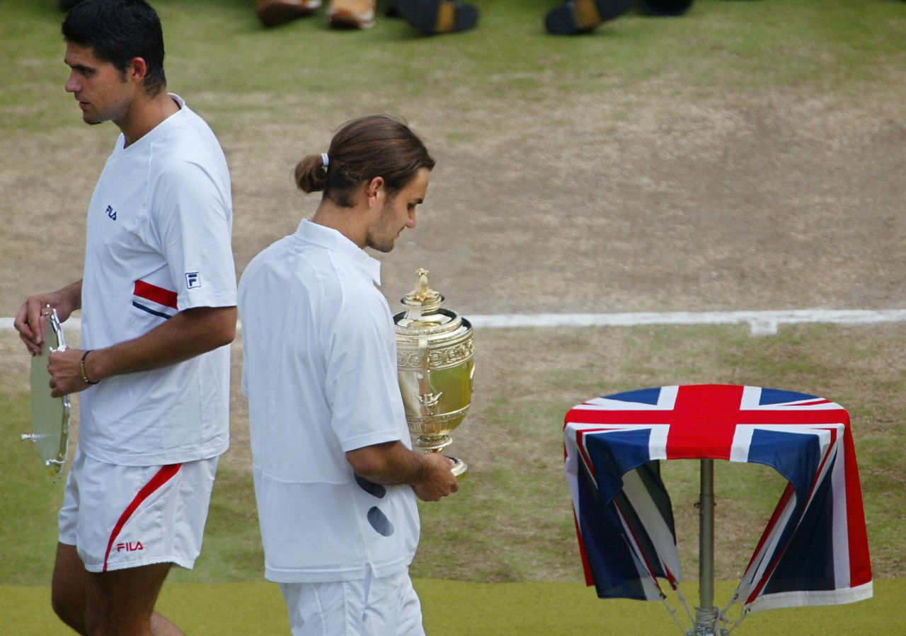 Philippoussis' second and last grand slam final appearance came at Wimbledon in 2003 when he lost in straight sets to Roger Federer, who would go to win five in a row at SW19.