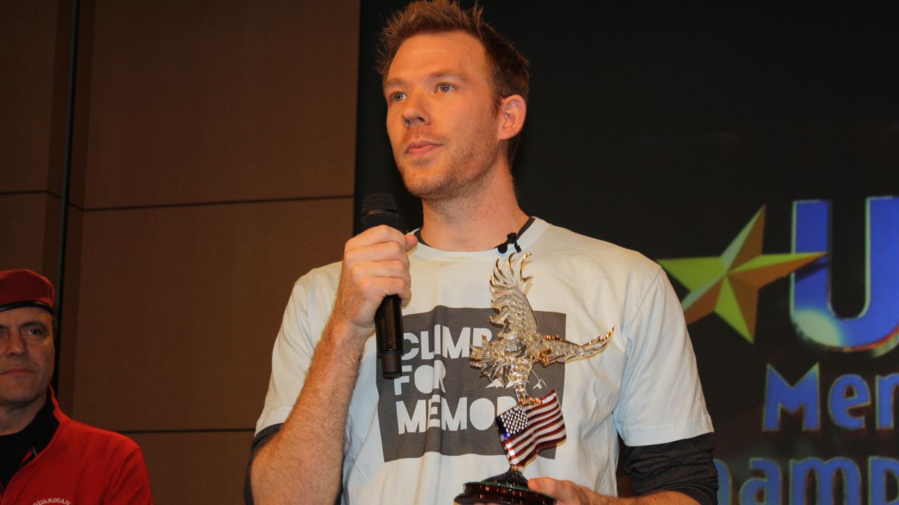 Dellis speaks at the 2011 USA Memory Championship in New York shortly after winning. He says his performance has improved sharply in practice over the past year.