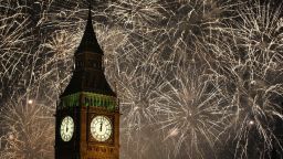 Fireworks light up the London skyline and Big Ben just after midnight on January 1, 2012. 