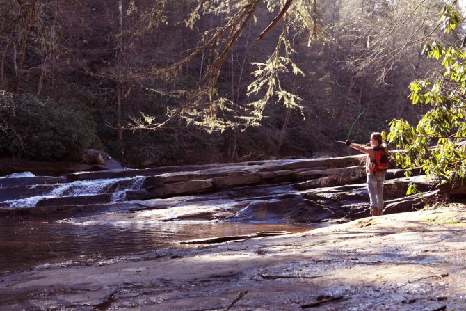 Triple Falls in DuPont State Forest was a backdrop for fight scenes.