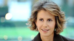 A picture taken on December 11, 2010 shows Syrian First Lady Asma al-Assad speaking at the Bristol Hotel in Paris. 