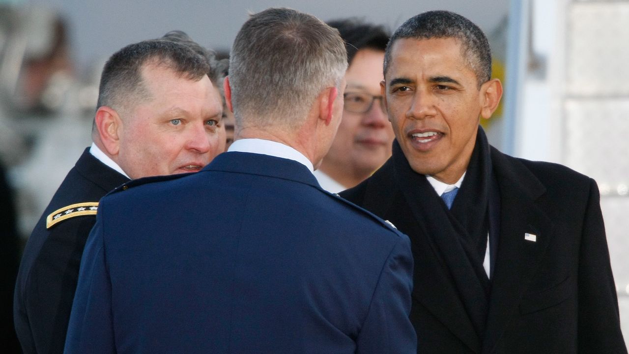 U.S. President Barack Obama arrives at Osan Air Base on March 25, 2012 in Osan, South Korea.