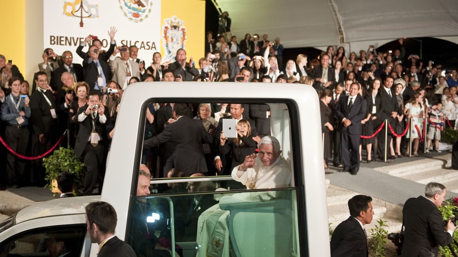 Pope Benedict XVI after a ceremony in which he was given the keys to the city in Guanajuato, Mexico, on March 24, 2012. 