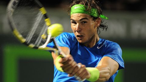 Spanish tennis star Rafael Nadal of Spain has been runner-up three times at Crandon Park in Key Biscayne.