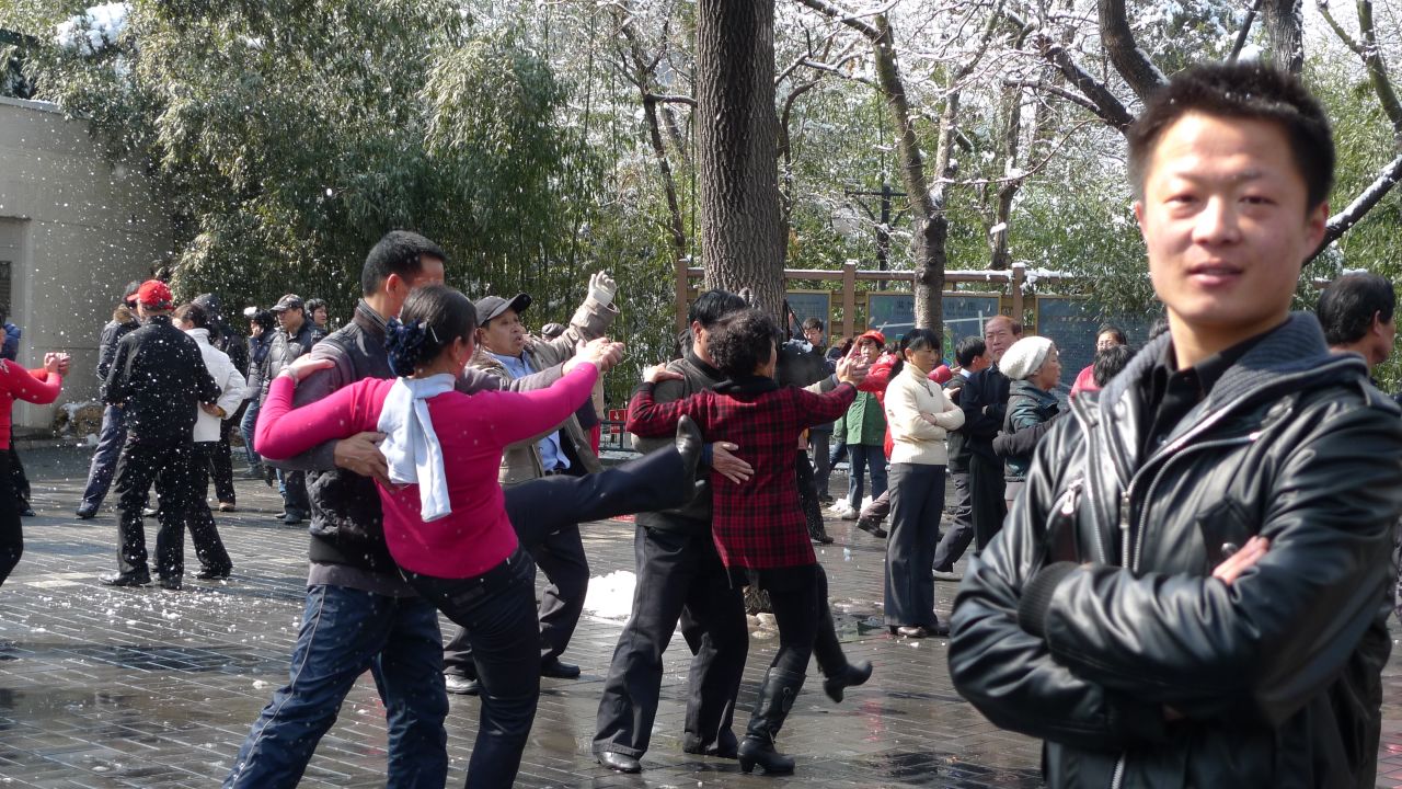Fu Da Wei teaches dance at Purple Bamboo park.