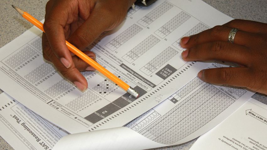 Students at Clayton State University 'take' SAT exams.