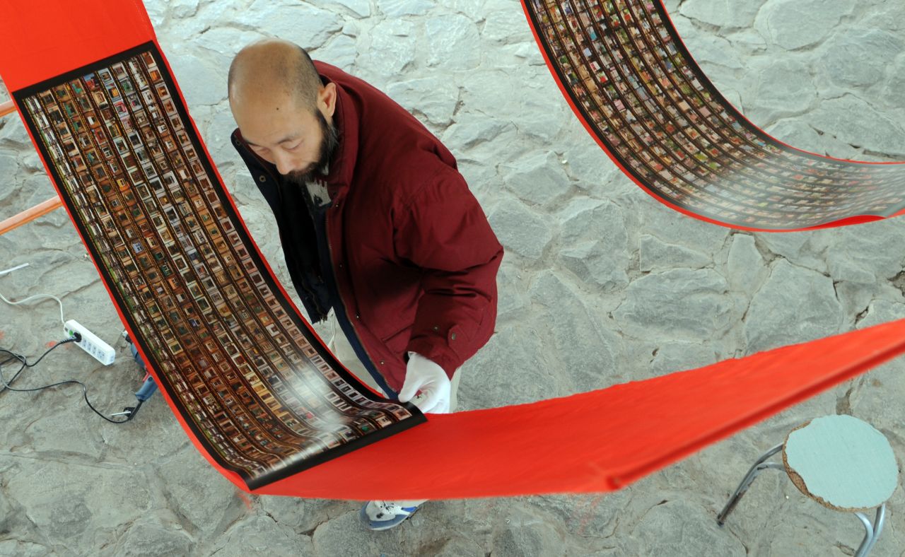 Artist Mo Yi in a Beijing studio.