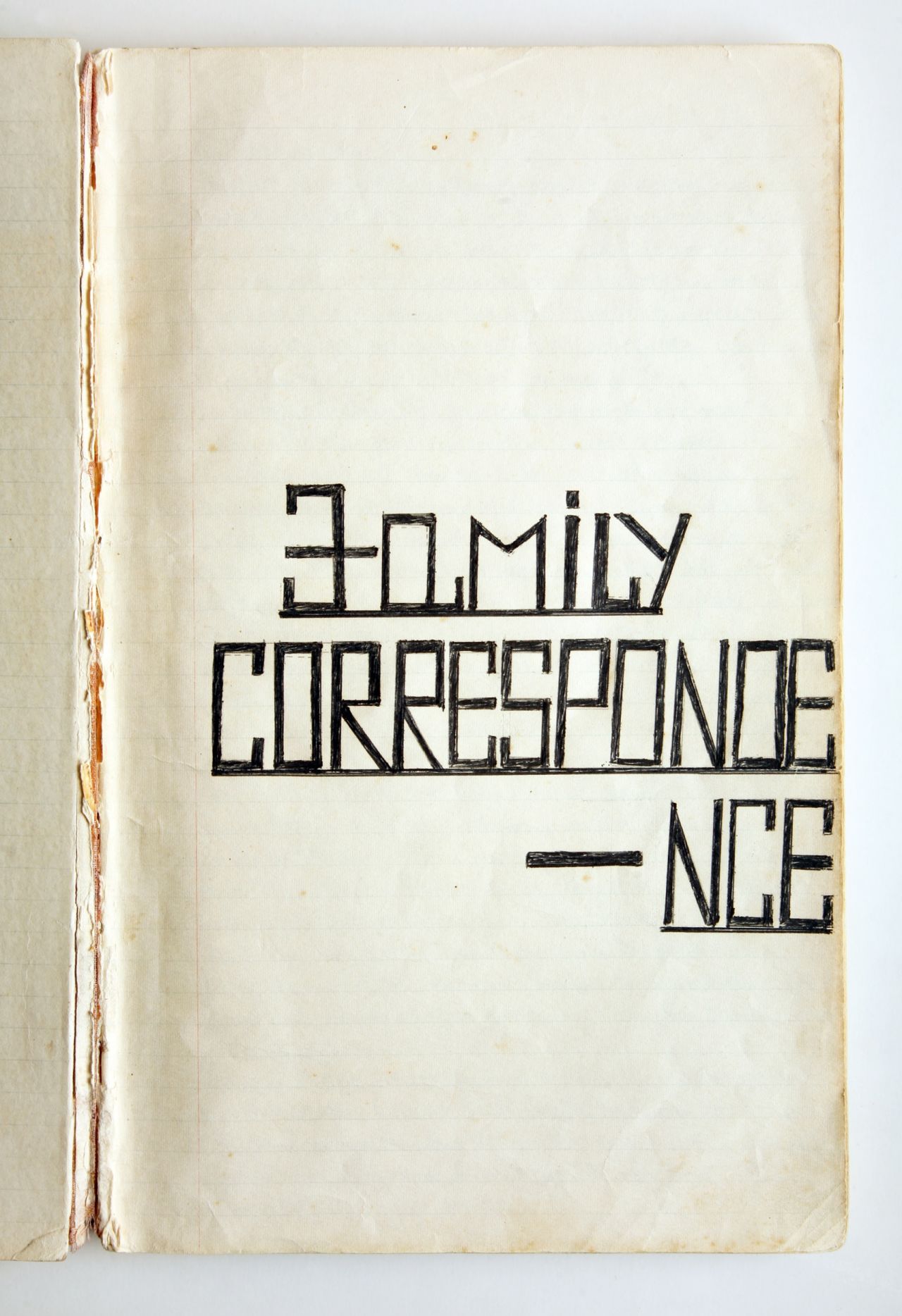 The cover of one of Mandela's prison journals, containing correspondence with his family.