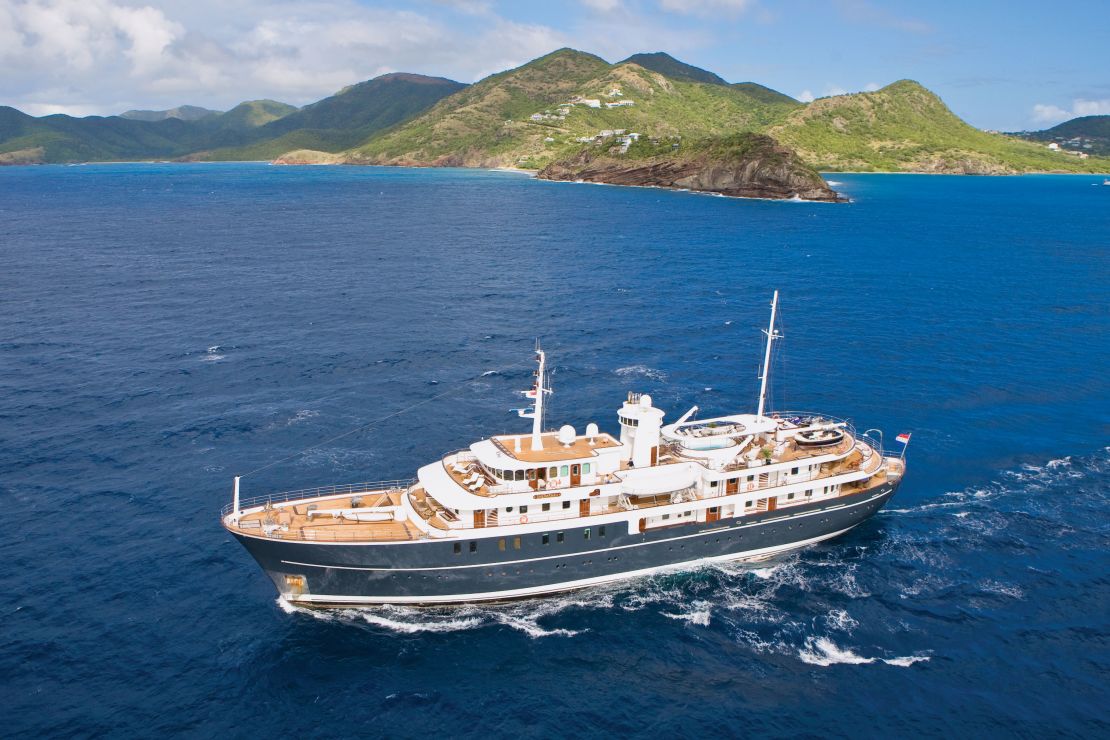 Sherakahn is a former commercial vessel that has been transformed into a luxury yacht. 