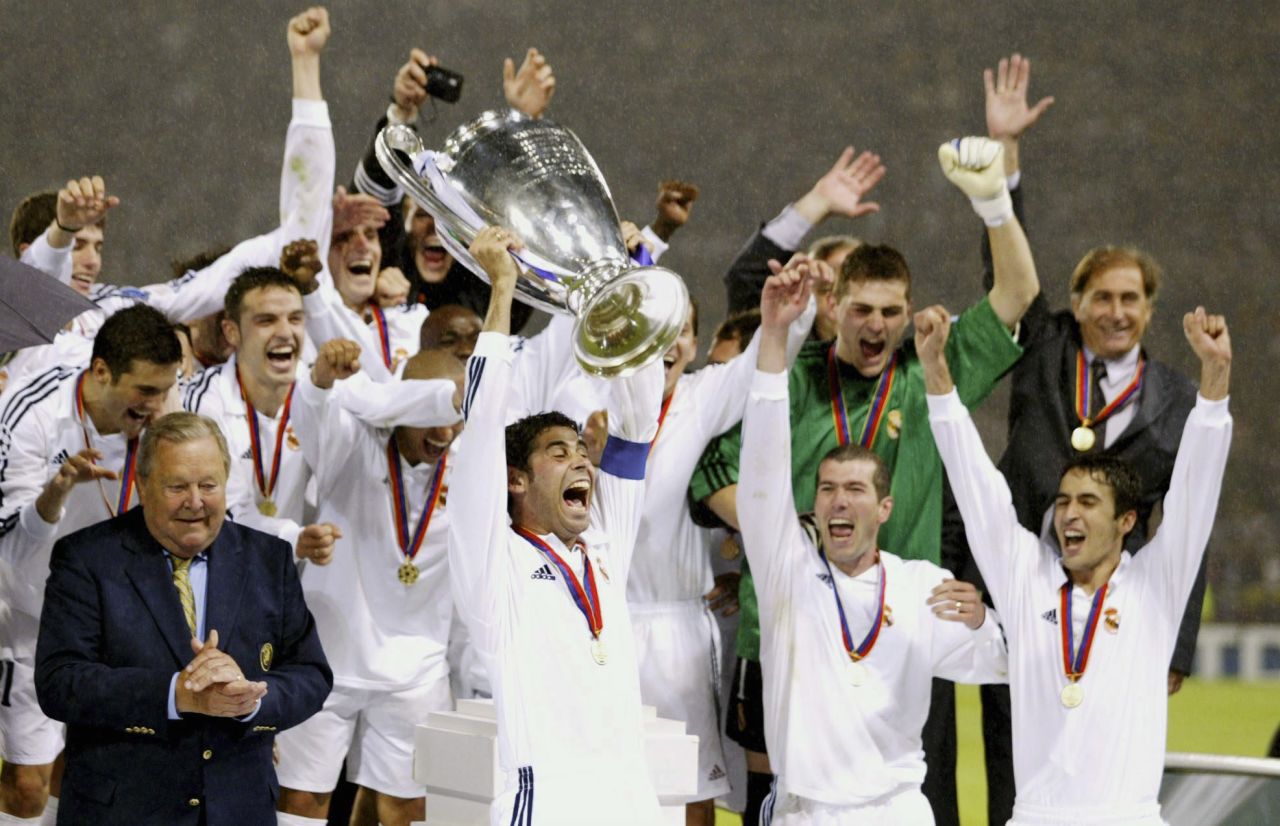 Real's last European title came in 2002, in the era of FIFA World Player of the Year winners Zinedine Zidane, Luis Figo and Ronaldo. The team were nicknamed the "Galacticos" due to the club's policy of recruiting expensive superstars.