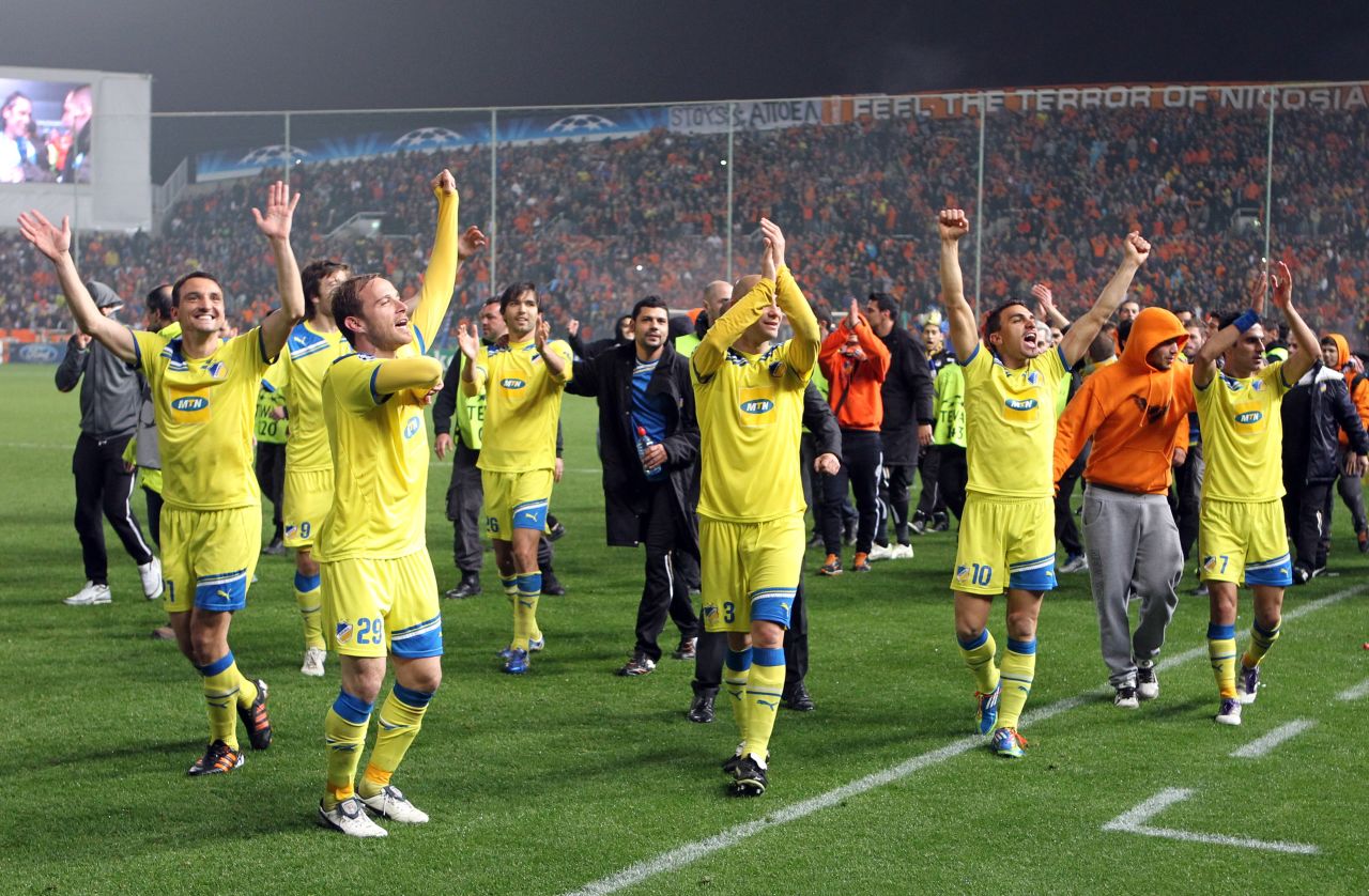 APOEL are the first Cypriot team to reach the Champions League knockout stages. They continued their historic run in the round of 16, where they eliminated French side Lyon on penalties after the two-legged tie had finished level at 1-1. 