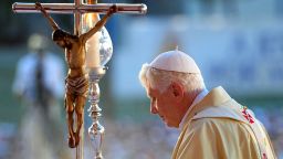 Pope Benedict XVI leads the holy mass at Antonio Maceo square in Santiago de Cuba on March 26, 2012
