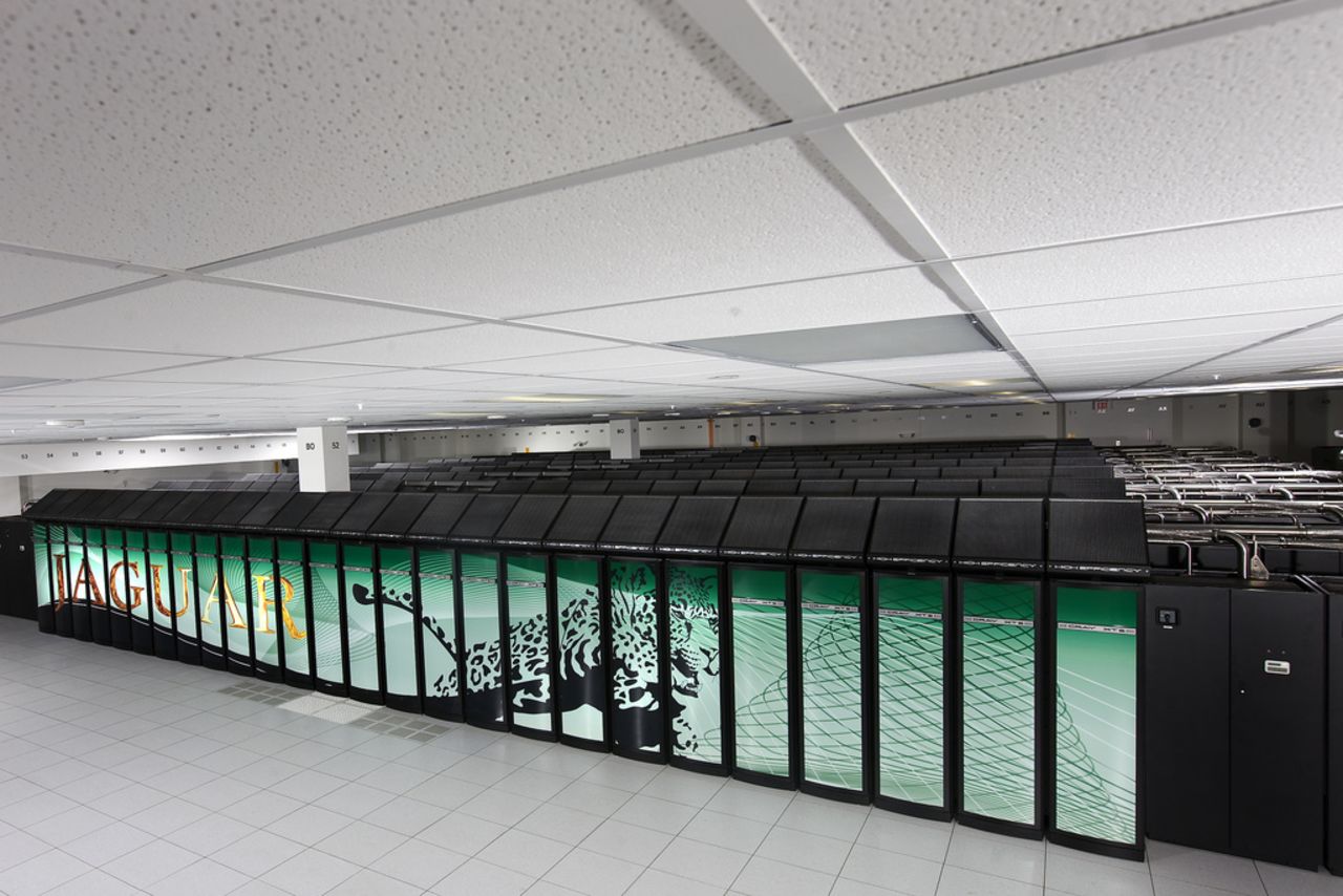 The Cray Jaguar supercomputer can perform more than a million billion operations per second. It takes up more than 5,000 square feet at Oak Ridge National Laboratory in the United States. In 2009 it became the fastest computer in the world.