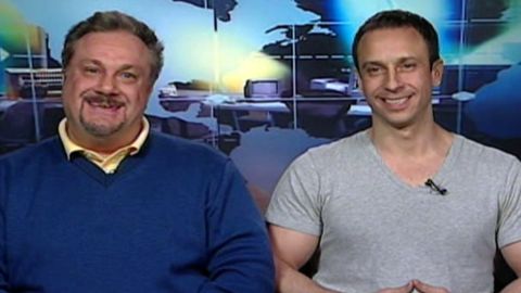 Passengers Paul Babakitis, left, and Tony Antolino helped subdue the distraught pilot.