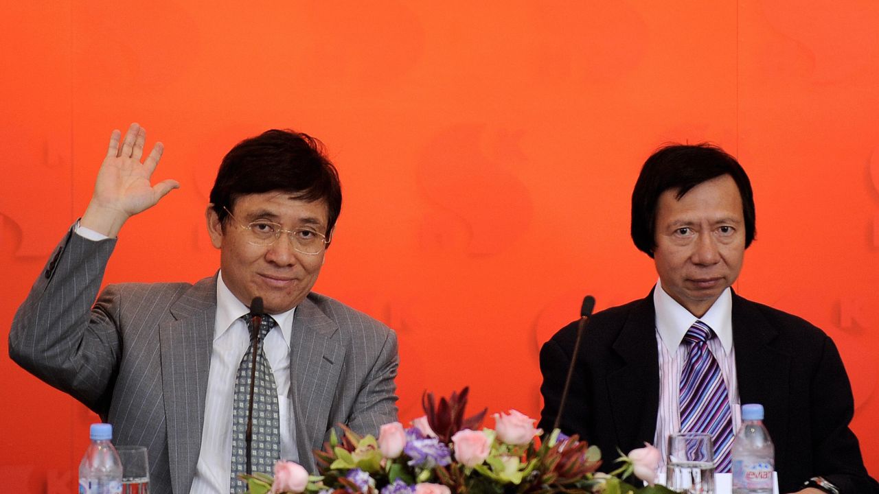 Raymond, left, and Thomas Kwok at a press conference on May 23, 2008.