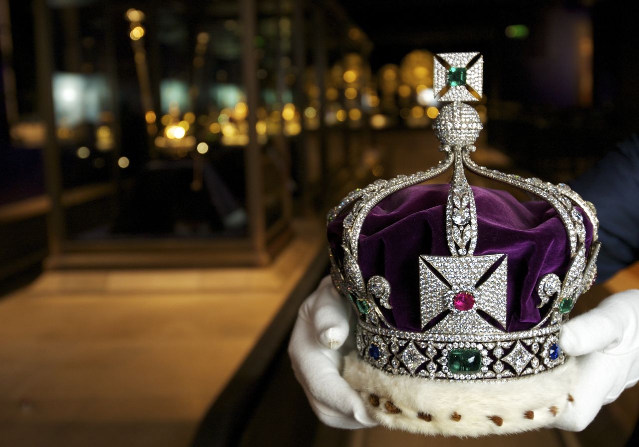 The Imperial Crown of India was made for King George V's appearance at the Delhi Durbar in 1911. It contains more than 6,000 diamonds and other precious stones, and is the only crown allowed to leave the country -- but it has only been worn once.