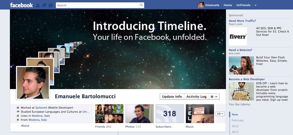 facebook profile timeline