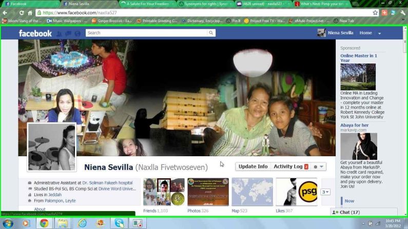 Niena Sevilla is the rare Facebook user who was a fan of Timeline from the beginning, and she likes it for more than just the large cover photo. "By uploading my certificates, images of my achievements and experiences on life events, I can <a href="http://ireport.cnn.com/docs/DOC-764348">reminisce(about) those exciting moments</a>," she says. "What I love the most is the cover photo because just by looking at it, it tells everything about you!" Her cover photo is a collage of pictures of her parents and children. "It makes me feel closer to them," she says. And she's uploaded all kinds of important events (with photos) to her Timeline, such as her baptism and even the first CNN story in which she was mentioned.