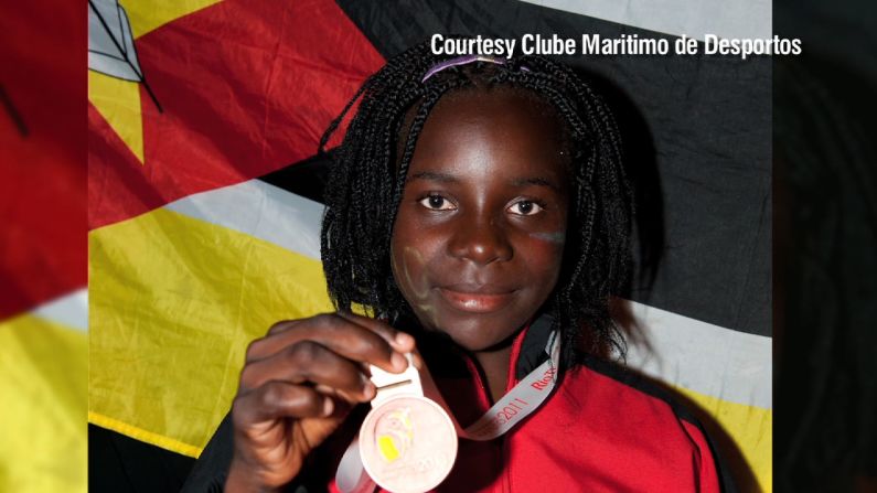 Maria Mabjaia, 14, won the bronze medal in the women's laser radial sailing event at the All-Africa Games last year.