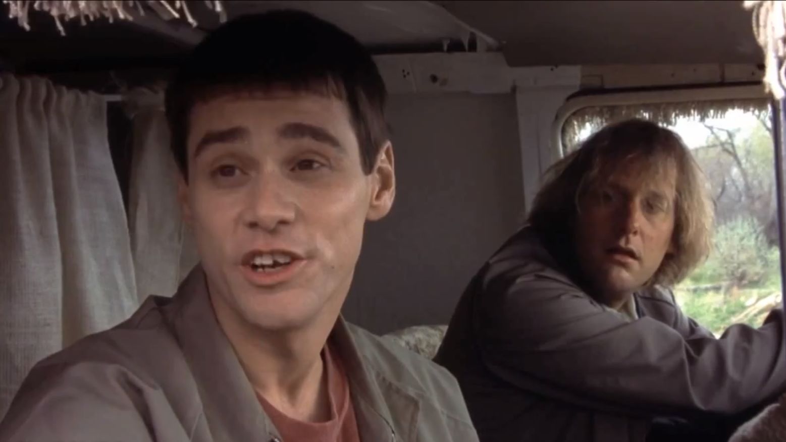 A still from the 1994 movie "Dumb and Dumber" with Jim Carrey (left) and Jeff Daniels.