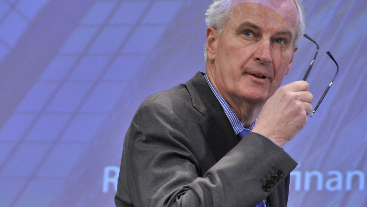 EU commissioner for Internal Market and Services Michel Barnier at the EU Headquarters in Brussels,  March 19, 2012.